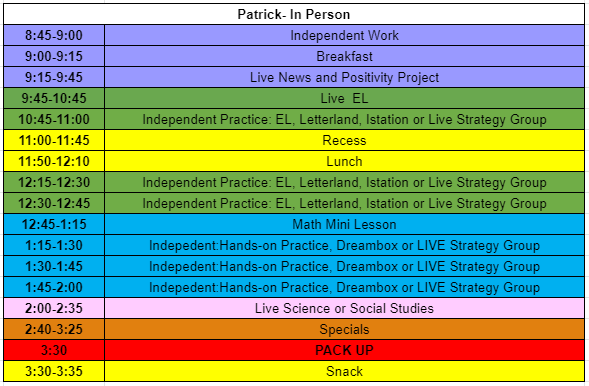 Schedule Patrick in person Schedule Patrick in person